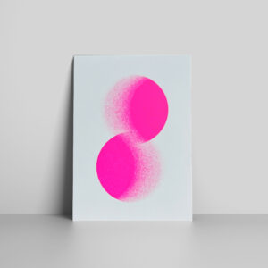 riso print pink gradient yingyang