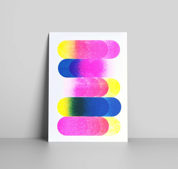 Studio#@& Anne Treichel Riso-Karte Gradient Blue